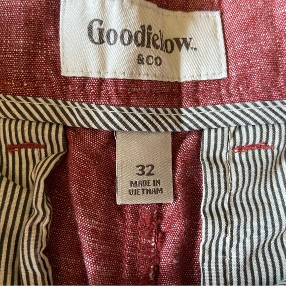 Men's Red Casual, Goodfellow & Co. Linden Shorts Size 32, 100% cotton. - Picture 3 of 7